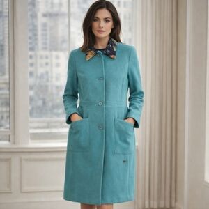 Geospirit | Italian Label Teal Green Dress Coat